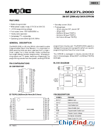Datasheet MX27L2000T3I-15 производства Macronix